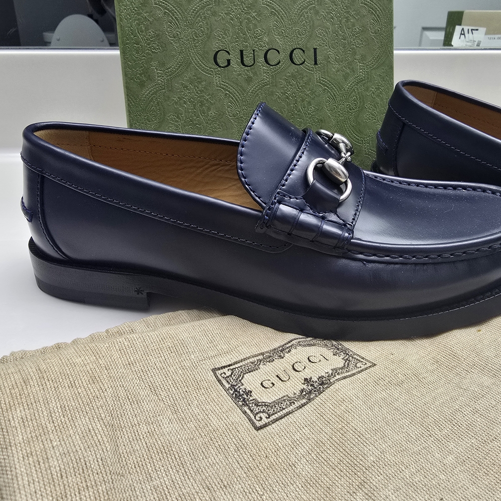 Gucci Navy Blue Loafers